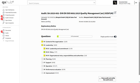 Audit Processing in qxhub