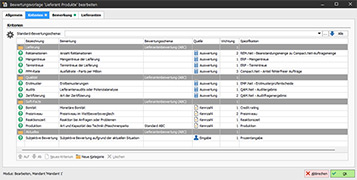 Kriterien zur Lieferantenbewertung in SRM.Net