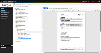 Overview of all documents incl. change marks